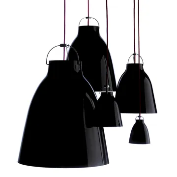 Candeeiro Caravaggio 1 - Preto-cabo têxtil preto - Fritz Hansen