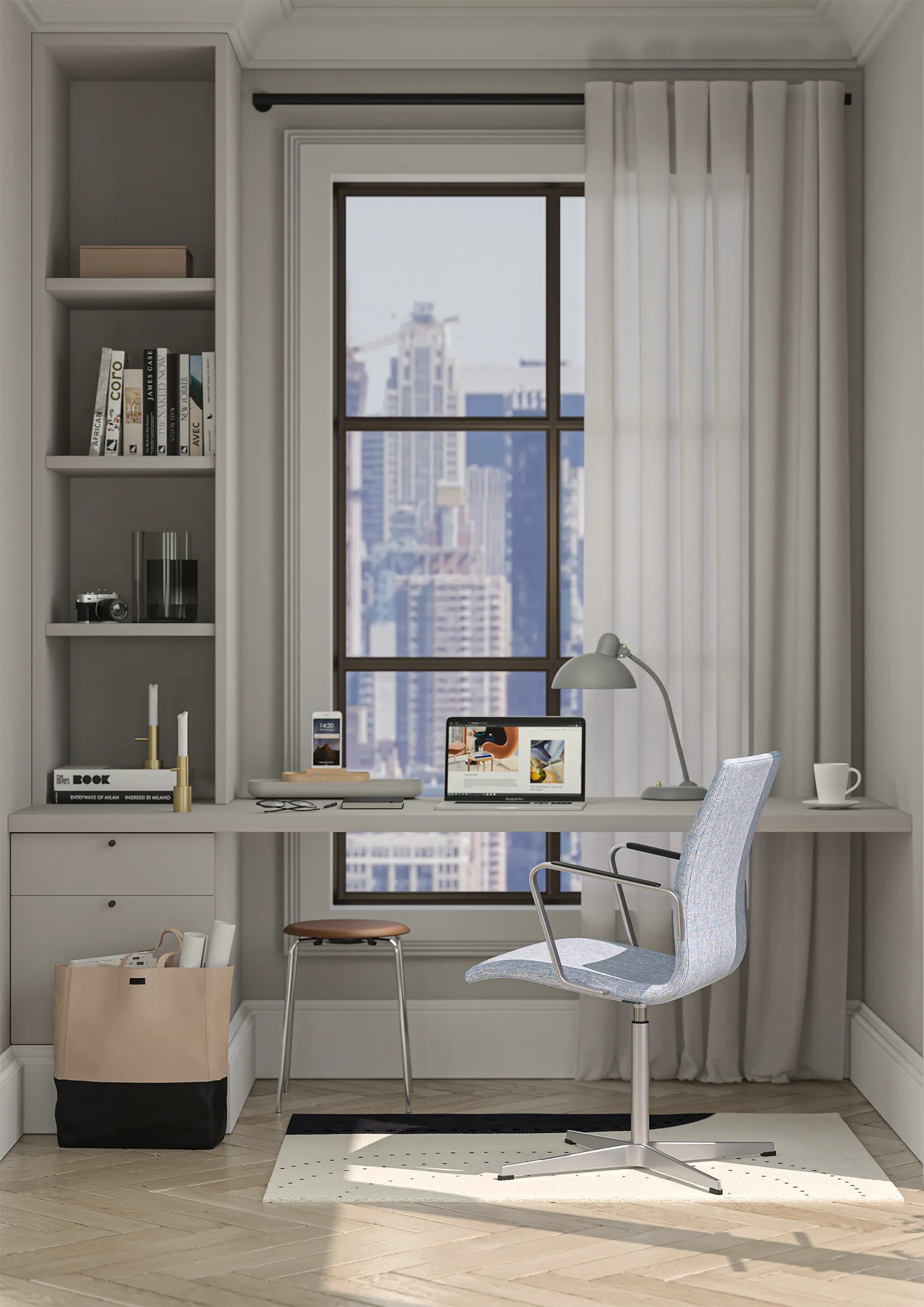 Candeeiro de mesa Kaiser Idell 6556-T, Easy Grey Fritz Hansen