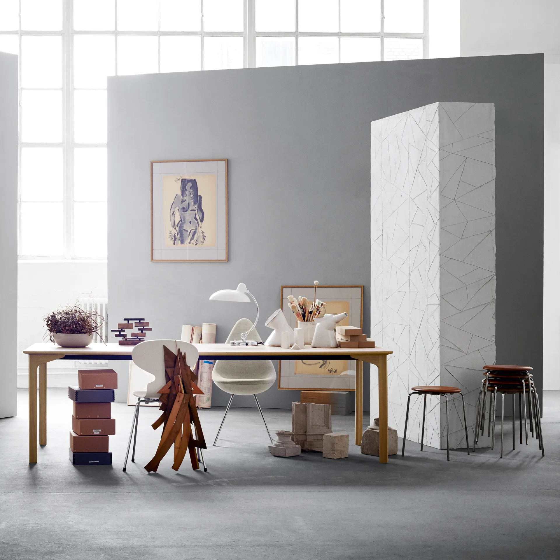 Candeeiro de mesa Kaiser Idell 6631-T Luxus, Branco Fritz Hansen