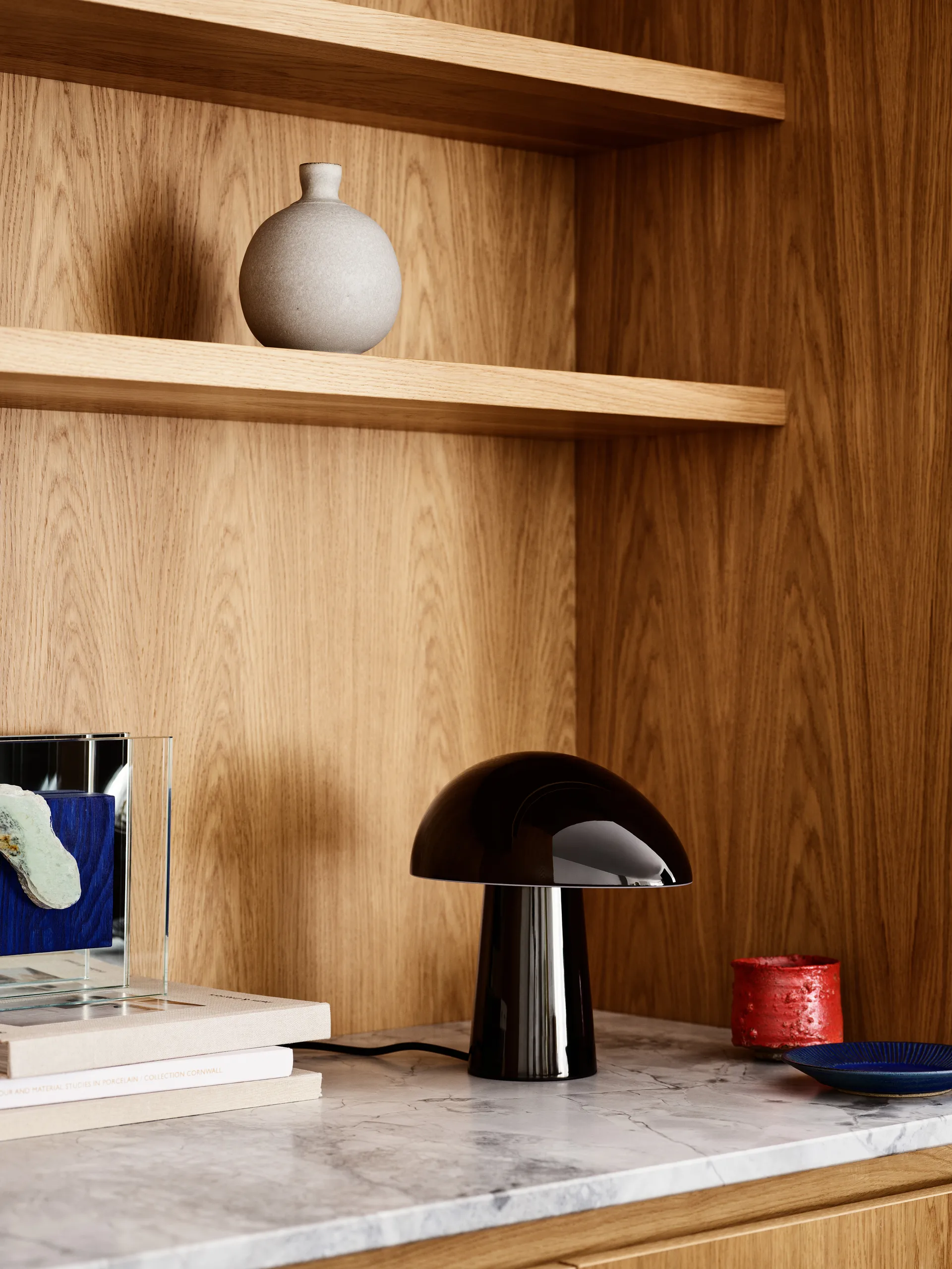 Candeeiro de mesa Night Owl steel, Black Fritz Hansen