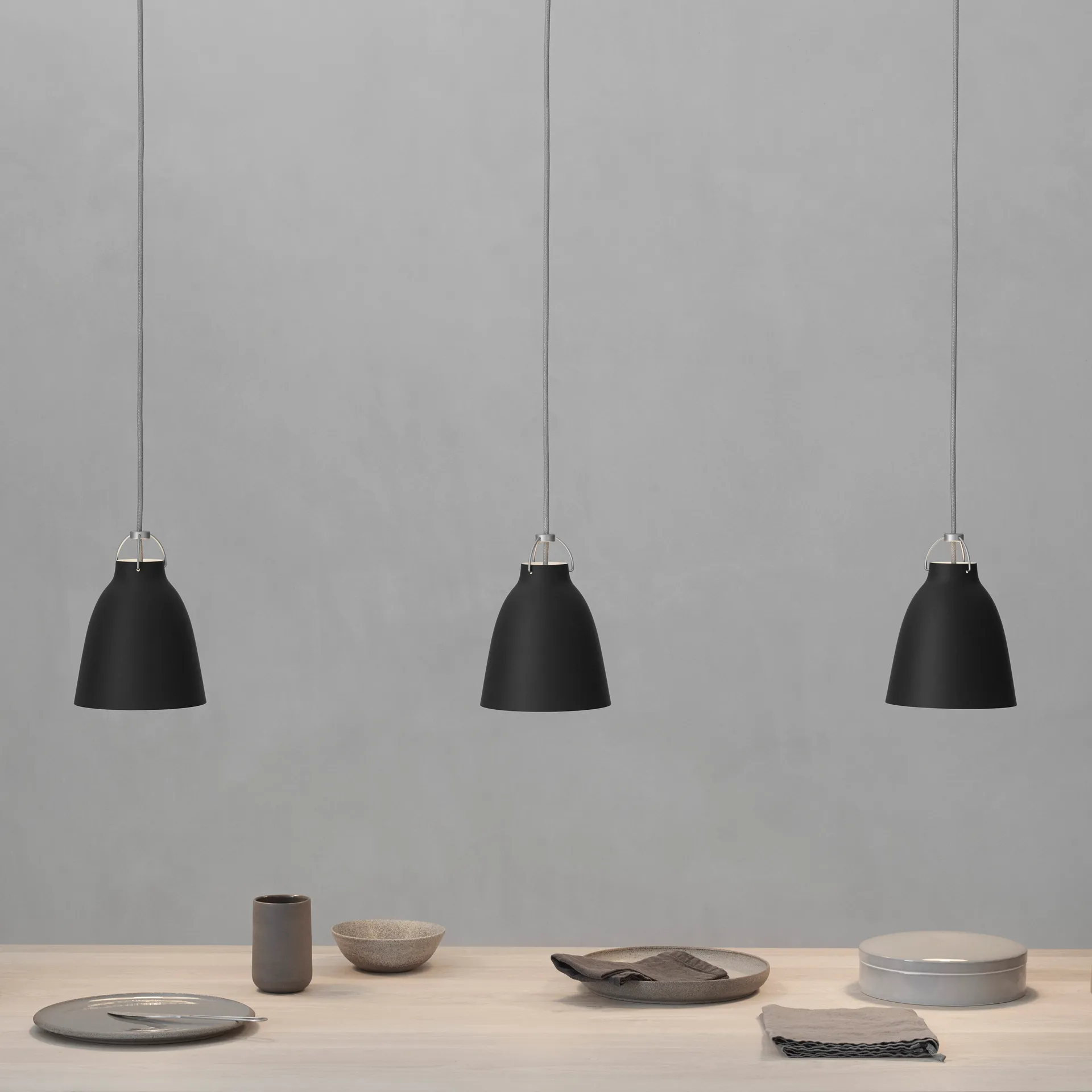 Candeeiro suspenso mate Caravaggio P1, Preto Fritz Hansen