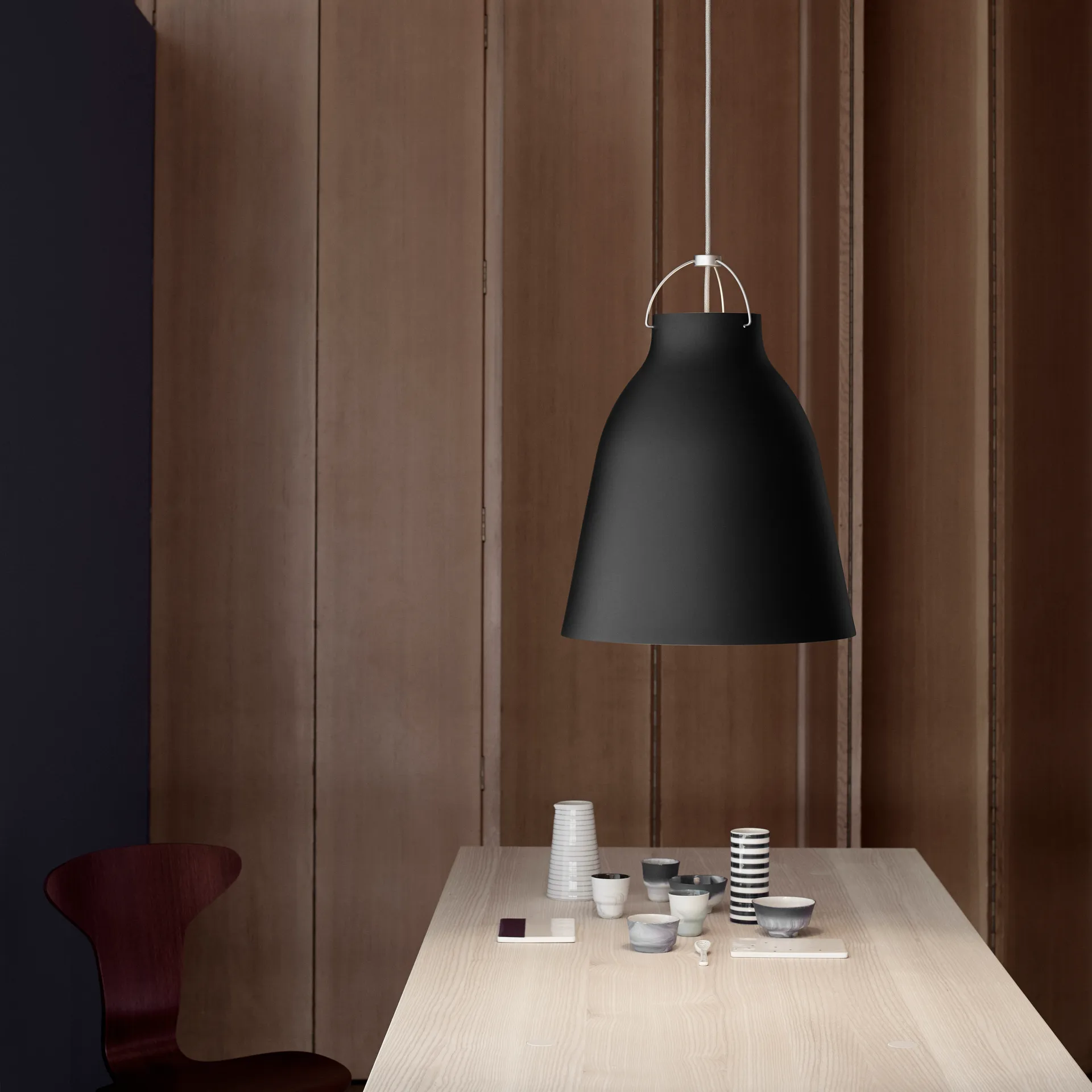Candeeiro suspenso mate Caravaggio P3, Preto Fritz Hansen
