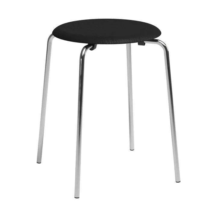 Dot banco redondo - Freixo preto-cromo, Ø32,8x45,5 cm - Fritz Hansen
