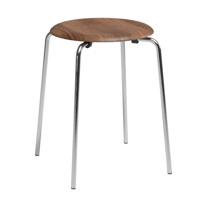 Dot banco redondo - Nogueira-cromo, Ø32,8x45,5 cm - Fritz Hansen