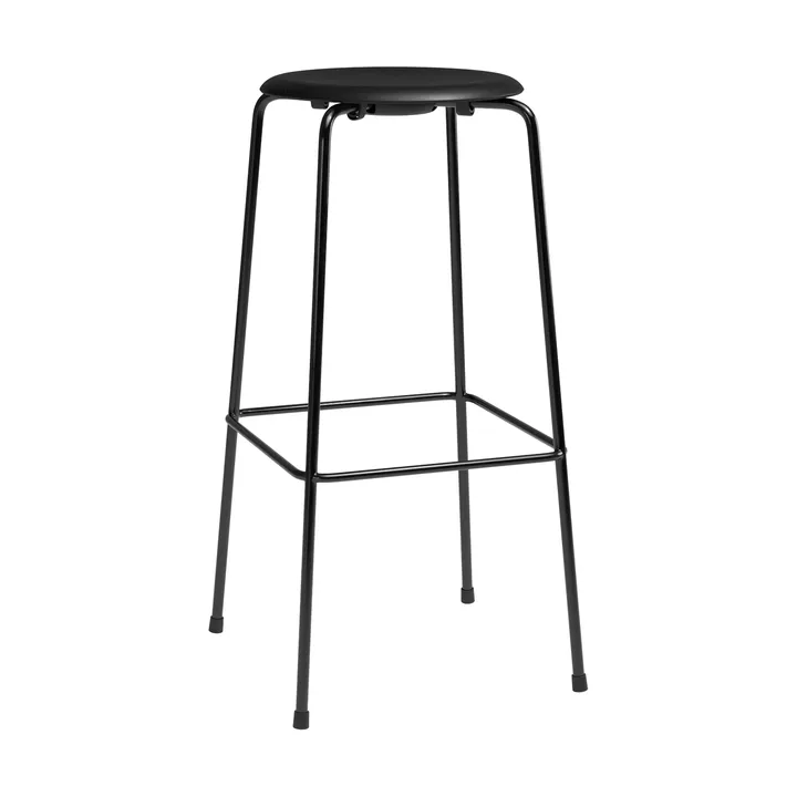 High Dot banco de bar - Essential couro preto-aço preto - Fritz Hansen