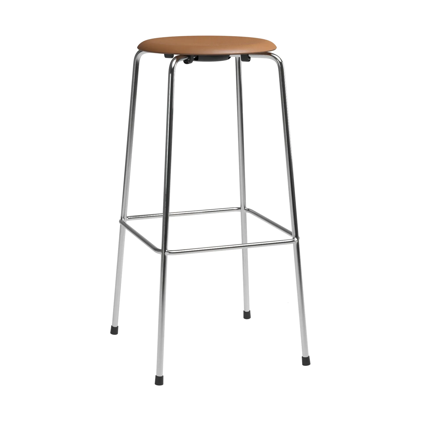 High Dot banco de bar, Wild couro walnut-cromo Fritz Hansen