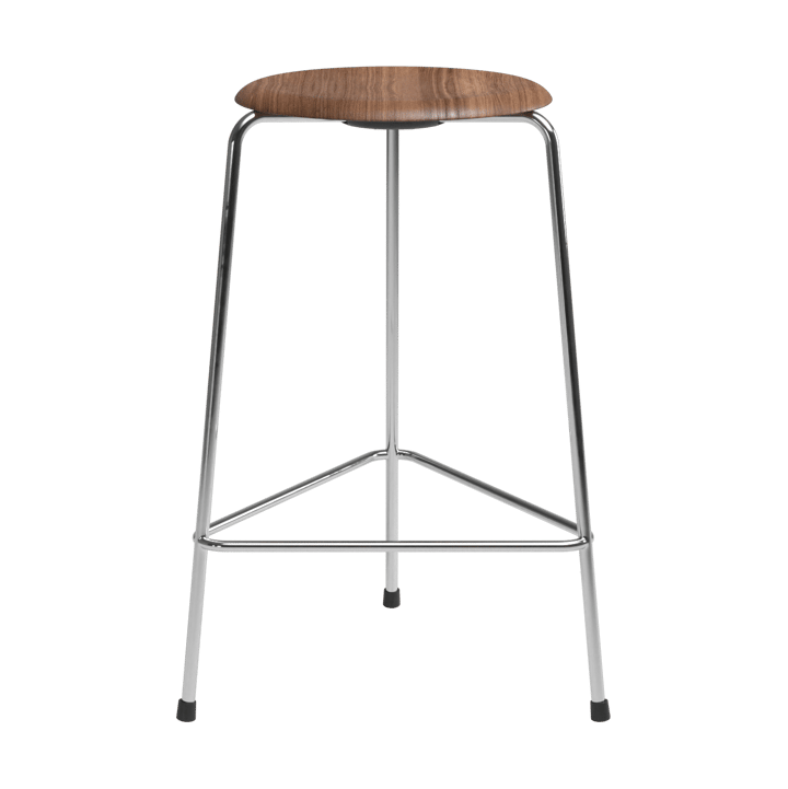 High Dot counter stool 3 pernas - Nogueira-cromo - Fritz Hansen