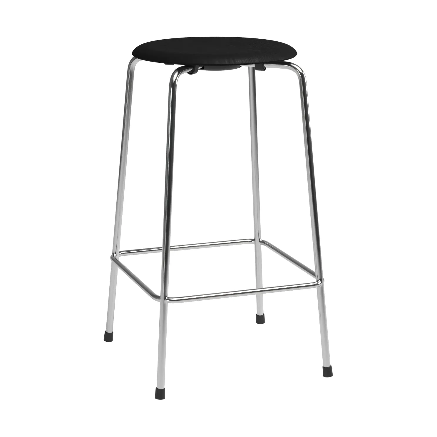 High Dot counter stool 4 pernas, Freixo preto-cromo Fritz Hansen