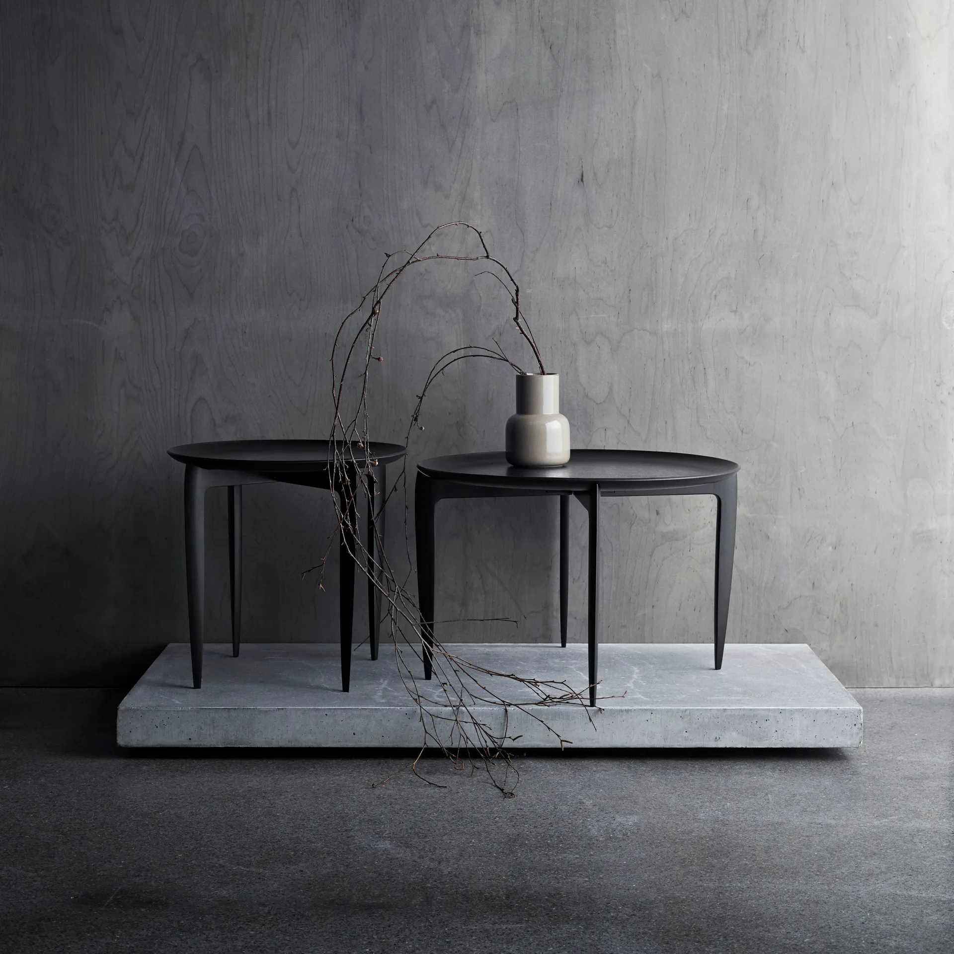 Tabuleiro de mesa dobrável Ø 45 cm, Preto Fritz Hansen