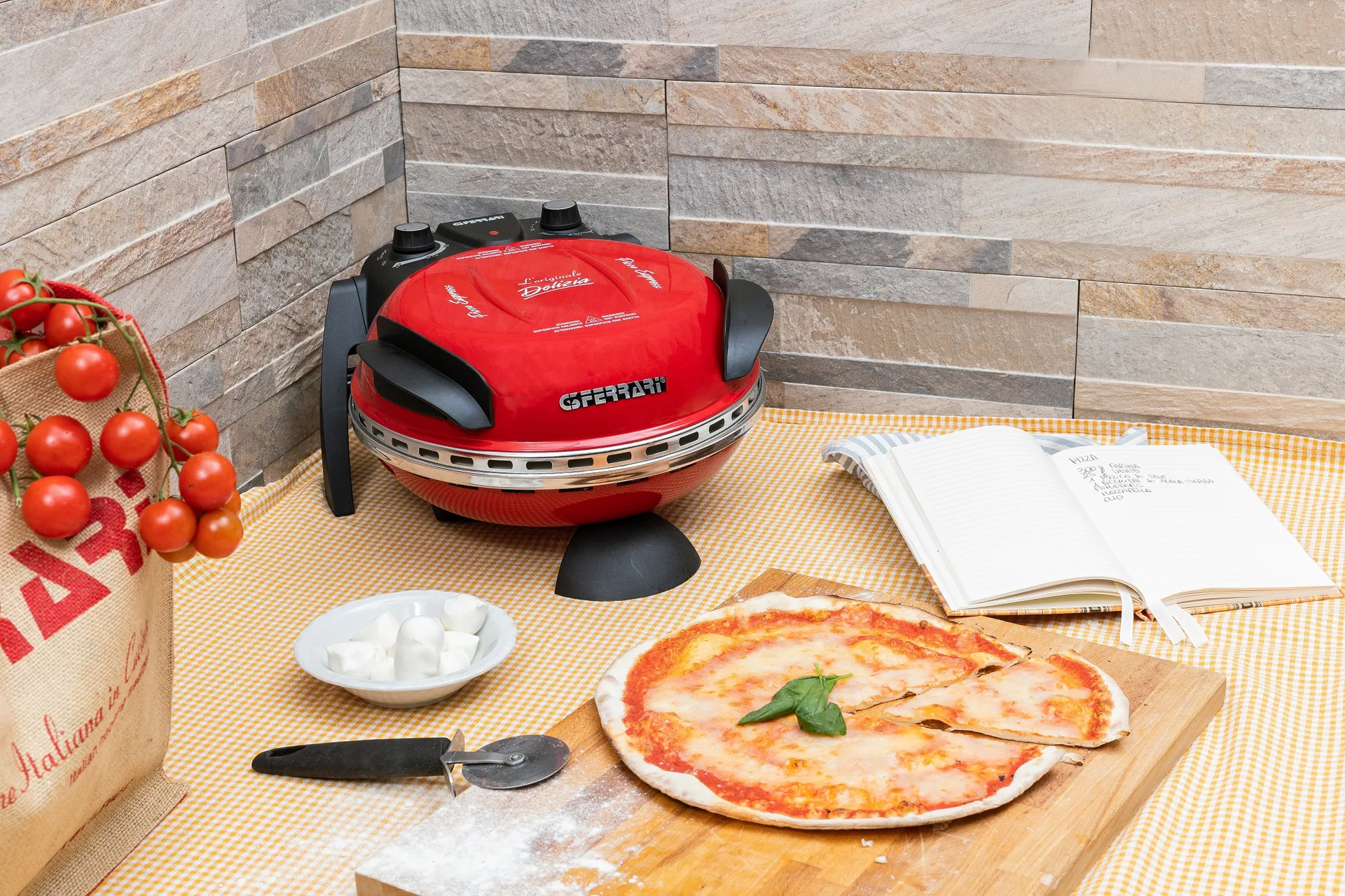 Forno de pizza Delizia Ø31 cm, Vermelho G3 Ferrari