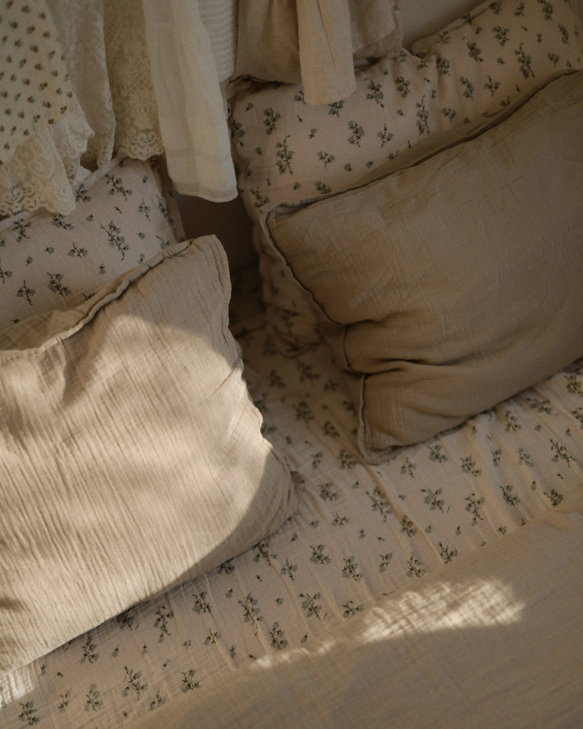 Bluebell Muslin lençol com elástico, 180x200x30 cm Garbo&Friends