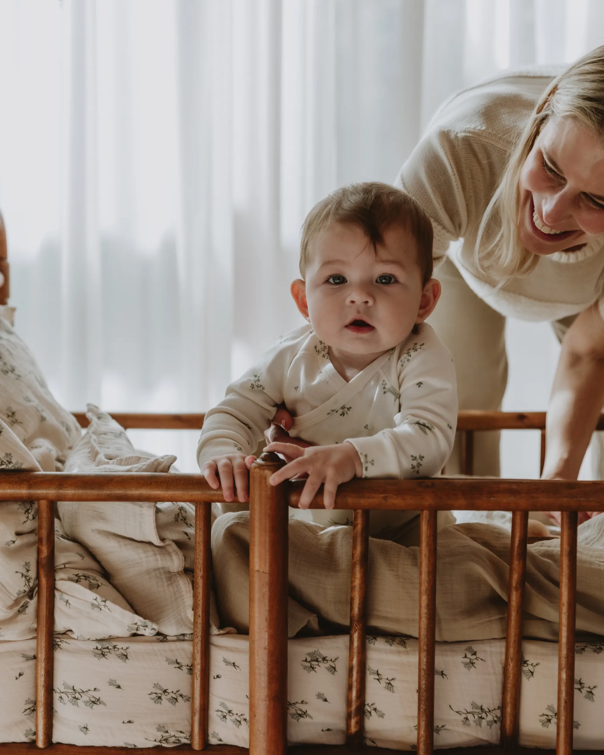 Bluebell Muslin lençol com elástico, 60x120x20 cm Garbo&Friends