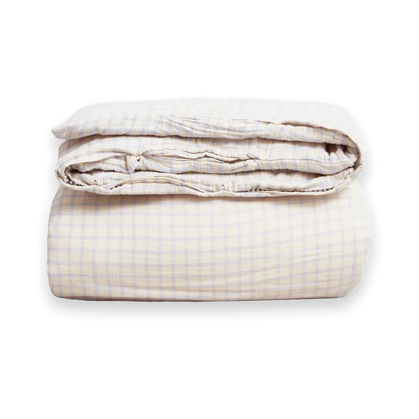 Capa de edredão Gingham Sky Blue Muslin double, 220x240 cm Garbo&Friends