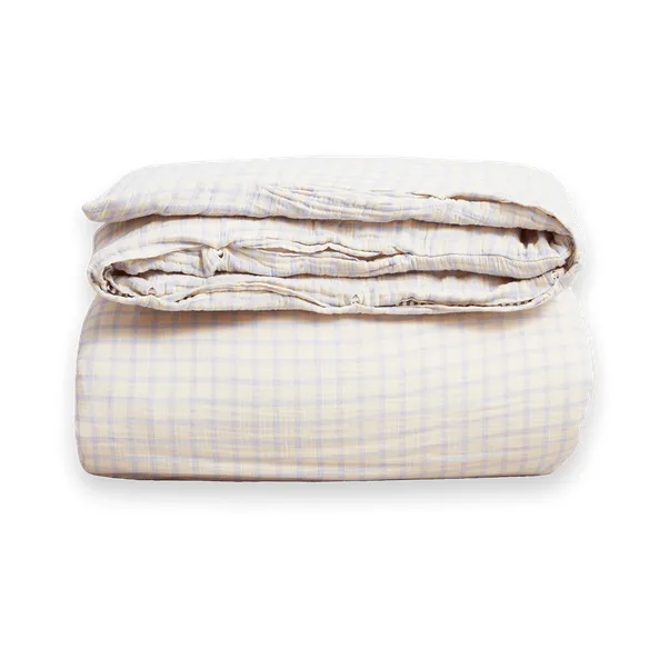 Capa de edredão Gingham Sky Blue Muslin double - 240x220 cm - Garbo&Friends