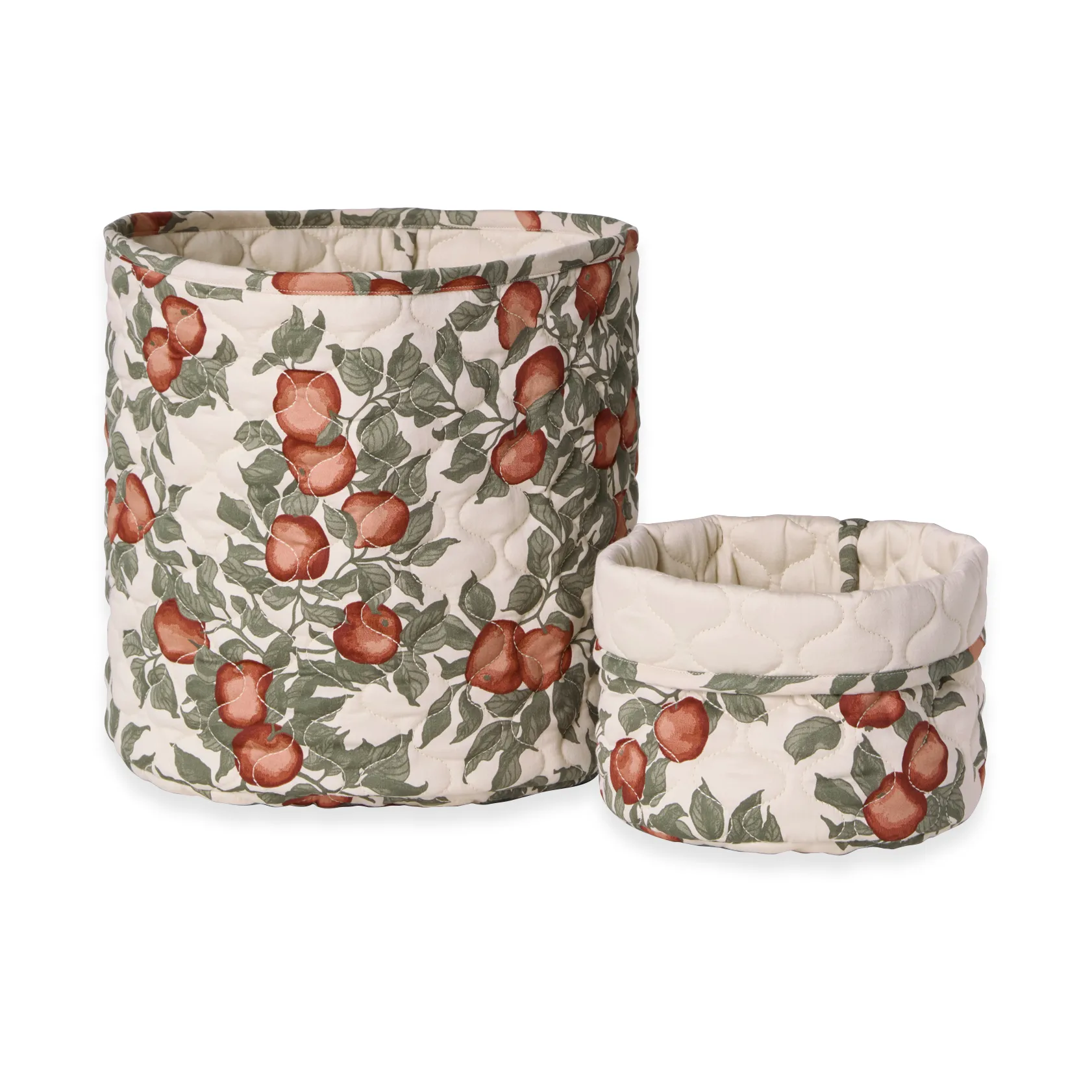 Conj. 2 cestos acolchoados em cetim Pomme, 20xØ20 cm + 30xØ30 cm Garbo&Friends