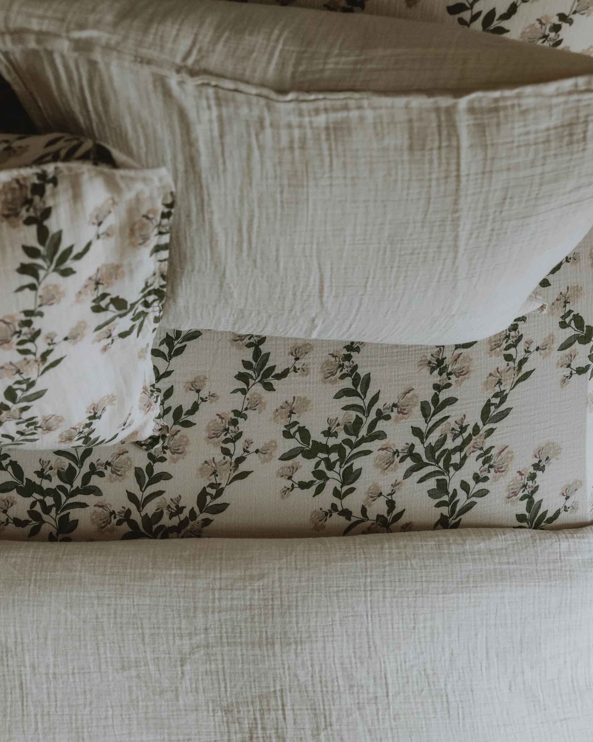 Honeysuckle Muslin lençol com elástico, 180x200x30 cm Garbo&Friends