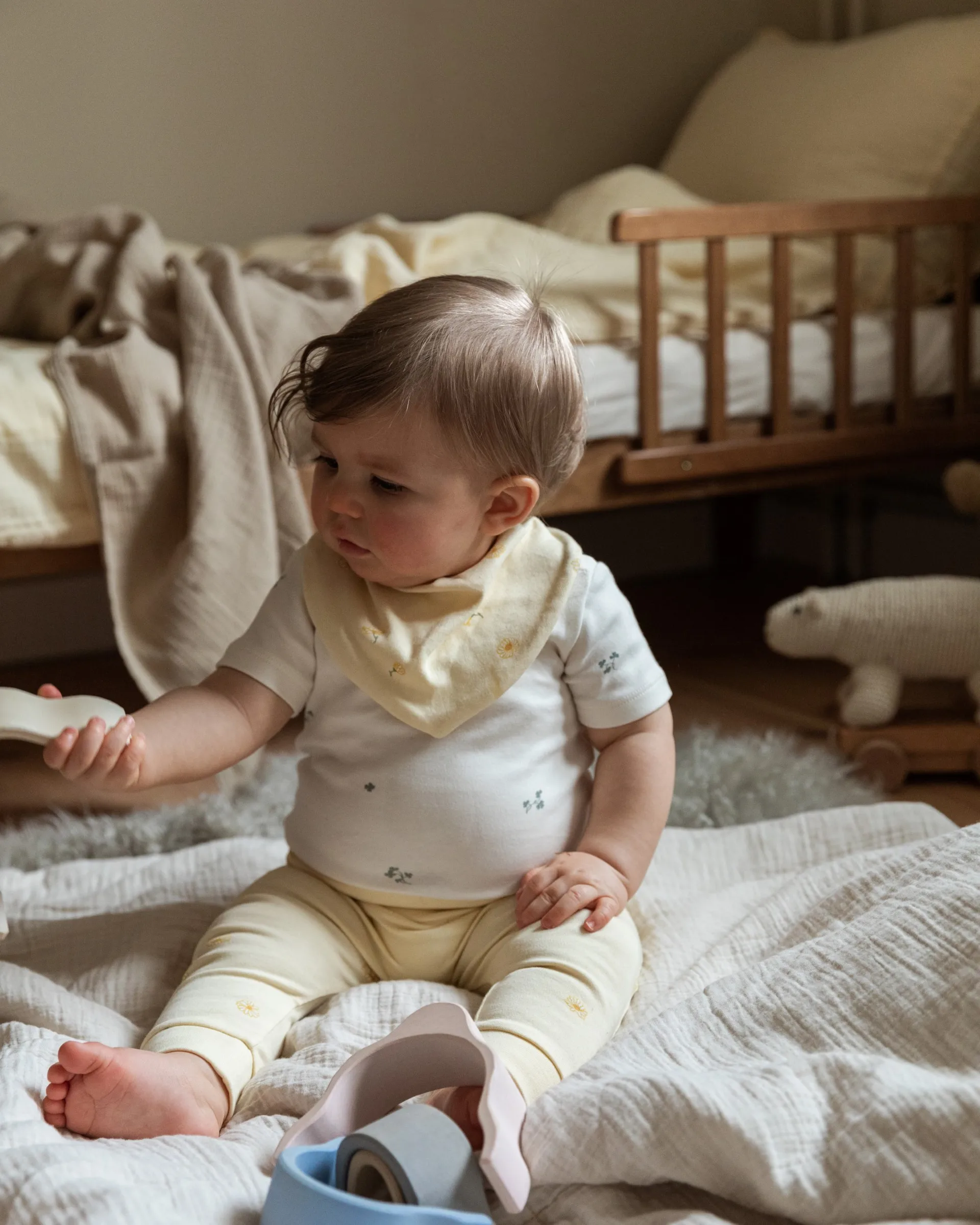 Manta acolchoada Eggshell Muslin, 100x140 cm Garbo&Friends