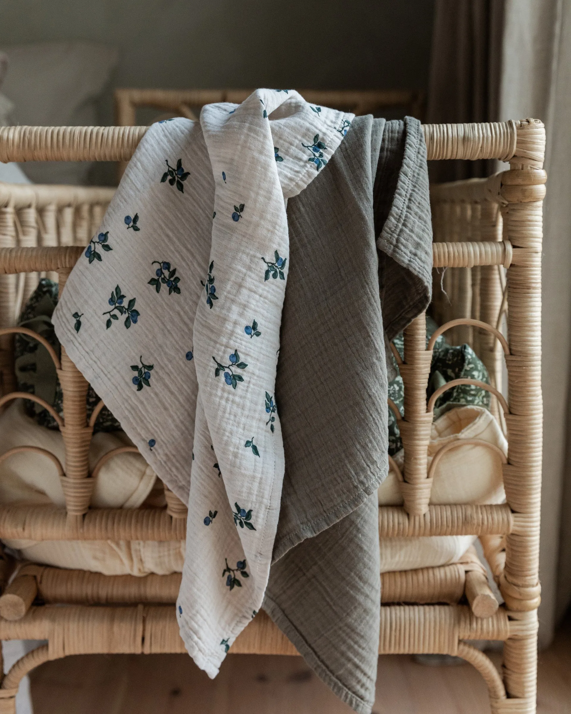 Manta pequena Blueberry Muslin 2 peças, 60x60 cm Garbo&Friends