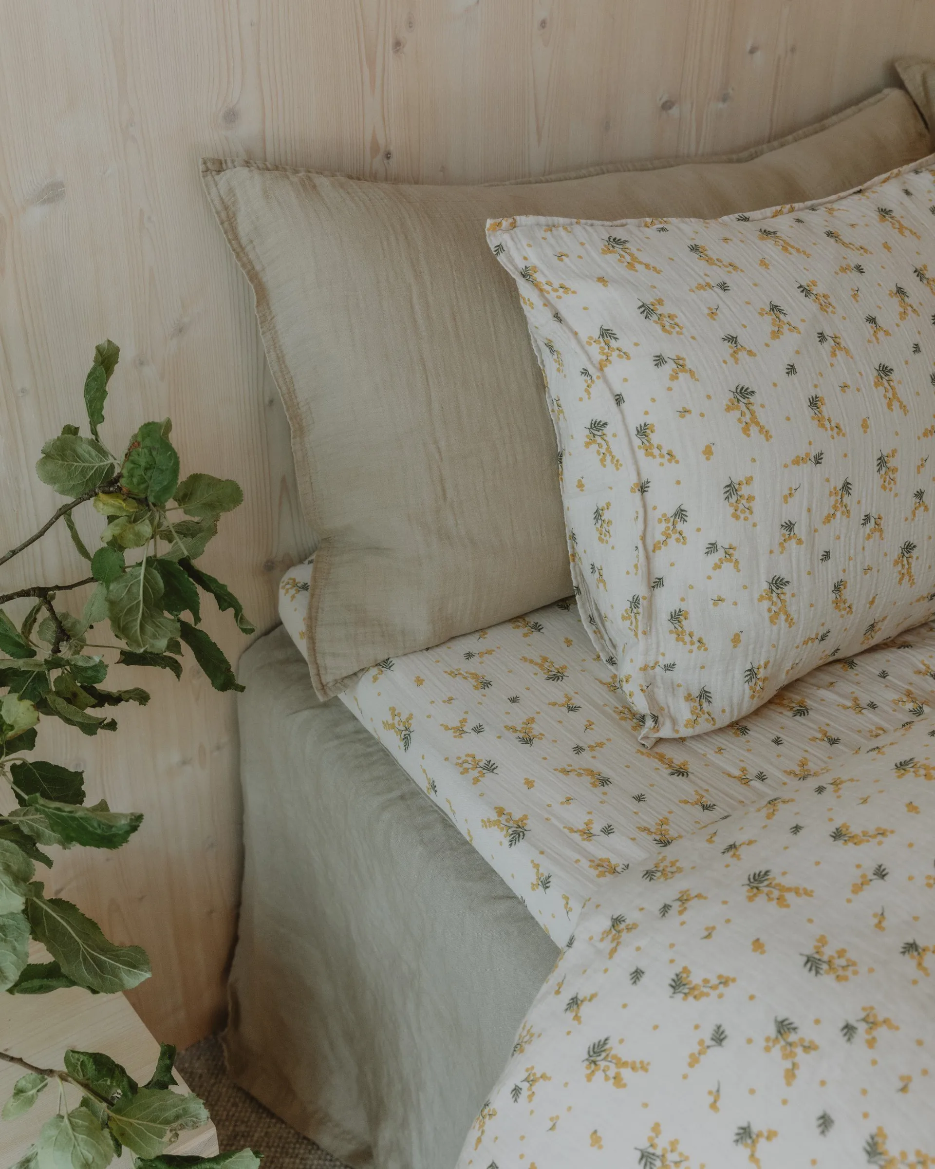 Mimosa Muslin lençol com elástico, 180x200x30 cm Garbo&Friends