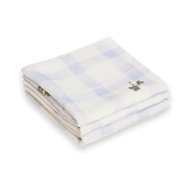 Pano de rosto Gingham Sorrel Blue Terry conjunto de 3, 30x30 cm Garbo&Friends