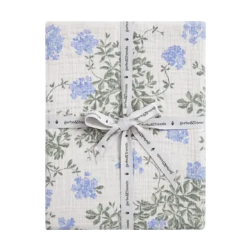 Plumbago Muslin lençol com elástico - 60x120x20 cm - Garbo&Friends