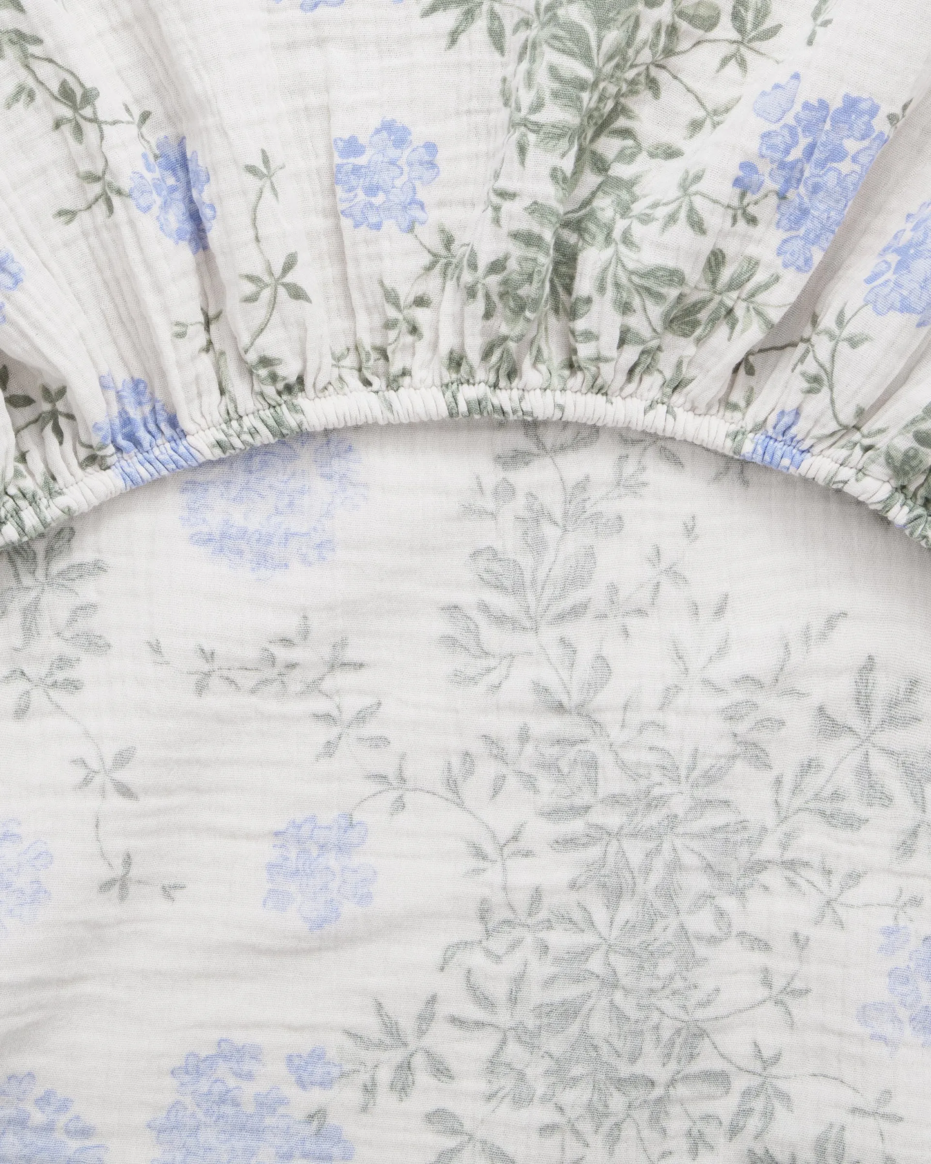 Plumbago Muslin lençol com elástico, 90x200x30 cm Garbo&Friends