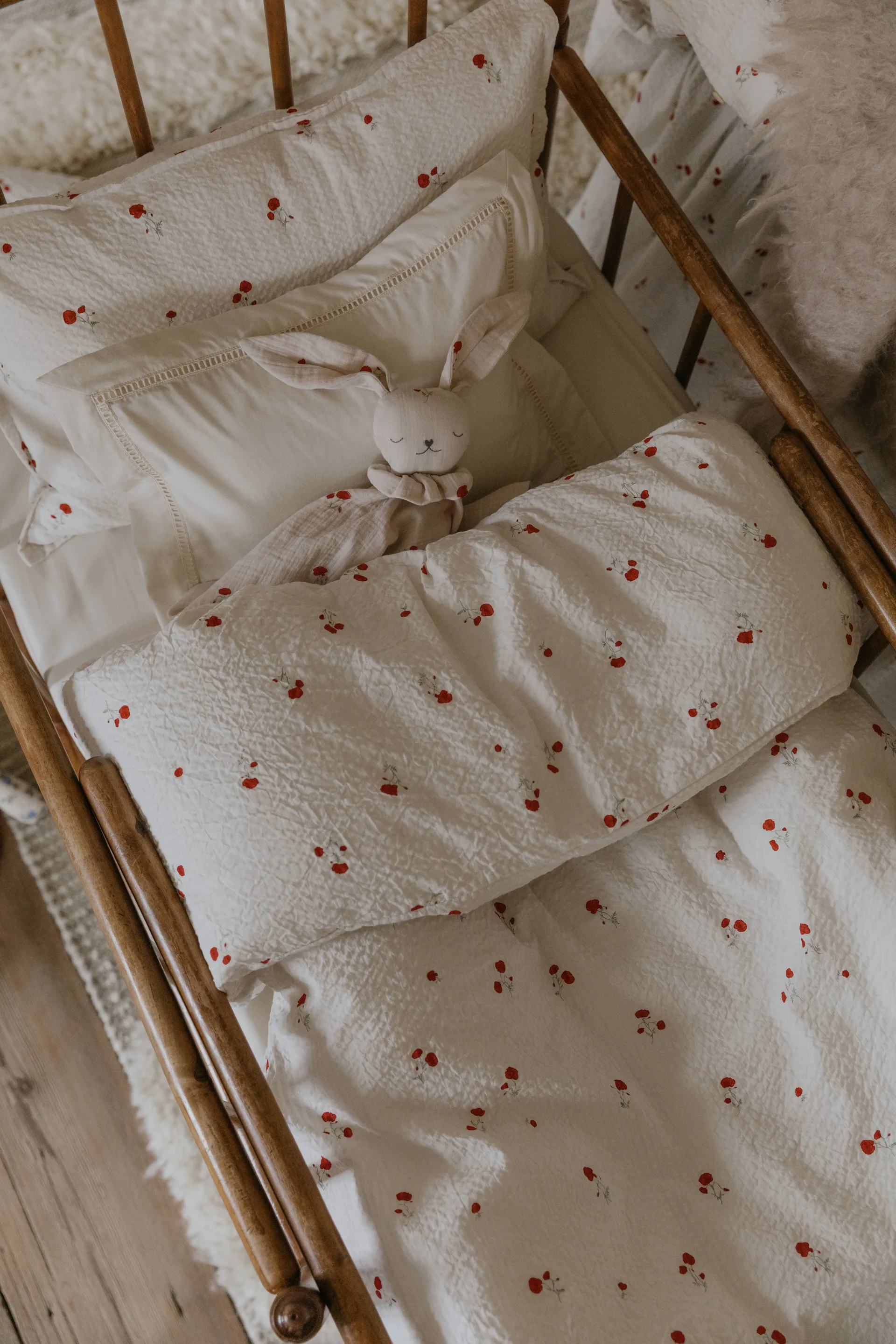 Poppy Seersucker conjunto de cama para bebé, 70x80 cm/28x35 cm Garbo&Friends