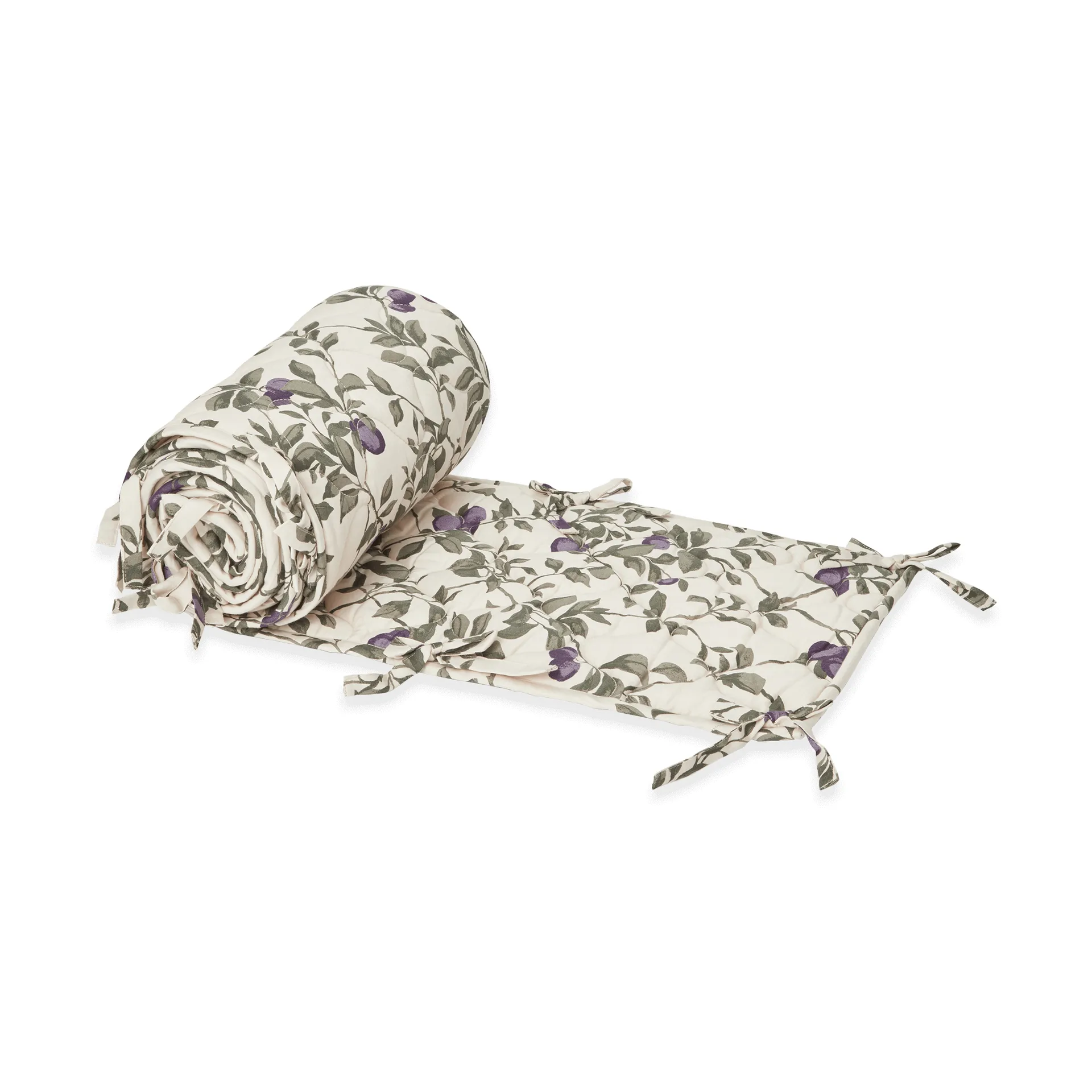 Proteção de berço acolchoada em cetim ameixa, 30x360 cm Garbo&Friends