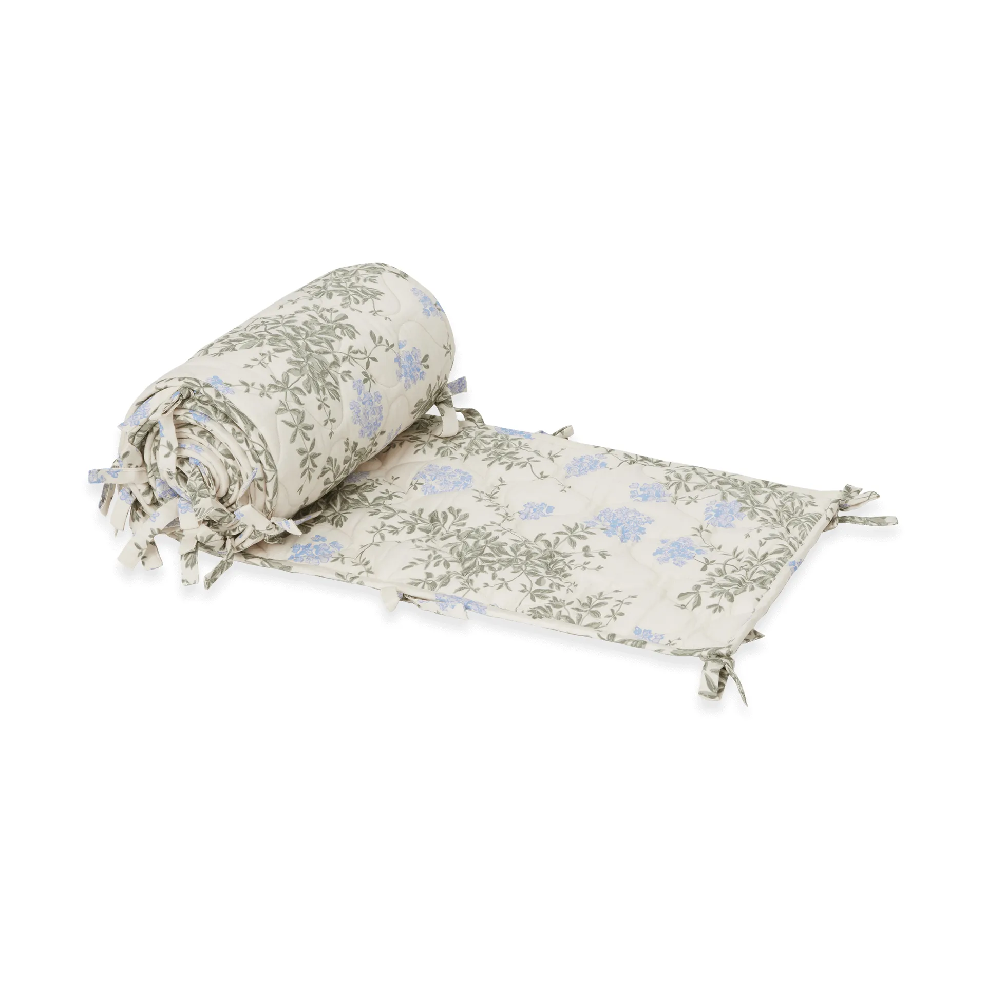 Protetor de berço acolchoado em cetim Plumbago, 30x360 cm Garbo&Friends