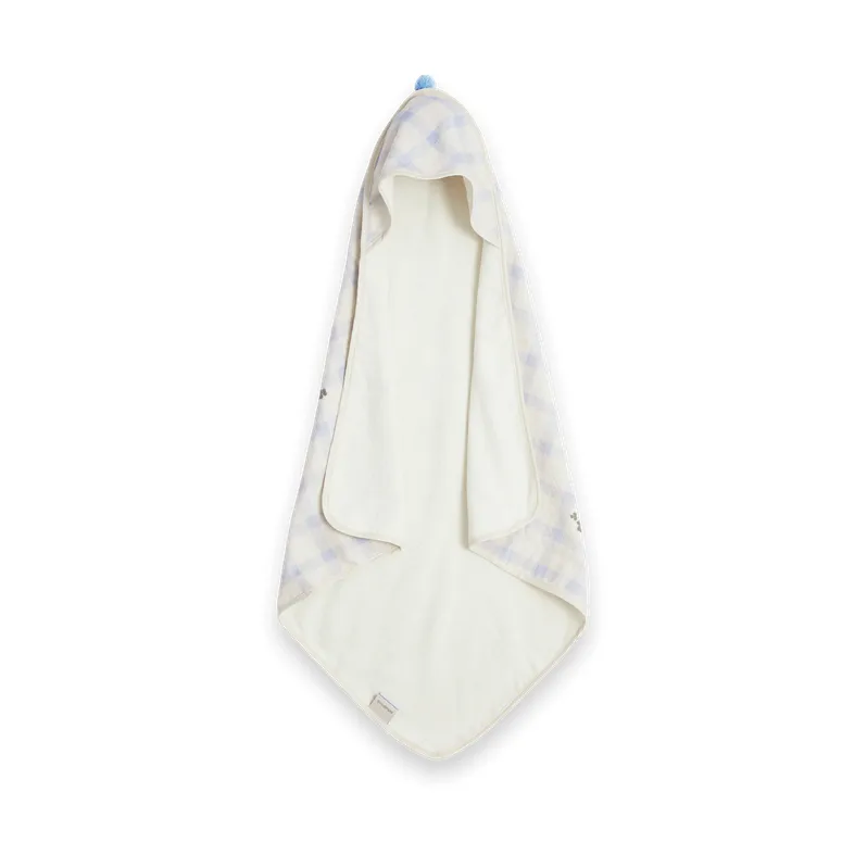 Toalha com capuz Gingham Sorrel Blue Terry, 80x80 cm Garbo&Friends