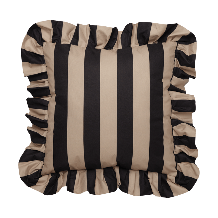 Almofada com babado Garden Glory Outdoor 45x45 cm - Black-bege - Garden Glory