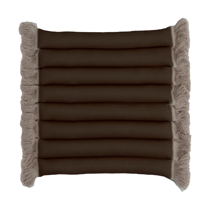 Almofada de assento Garden Glory com franjas - Bege, franja bege, 38x40 cm - Garden Glory