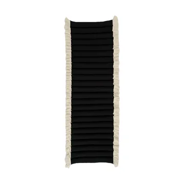 Almofada de assento Garden Glory com franjas - Preto, franja offwhite, 38x120 cm - Garden Glory