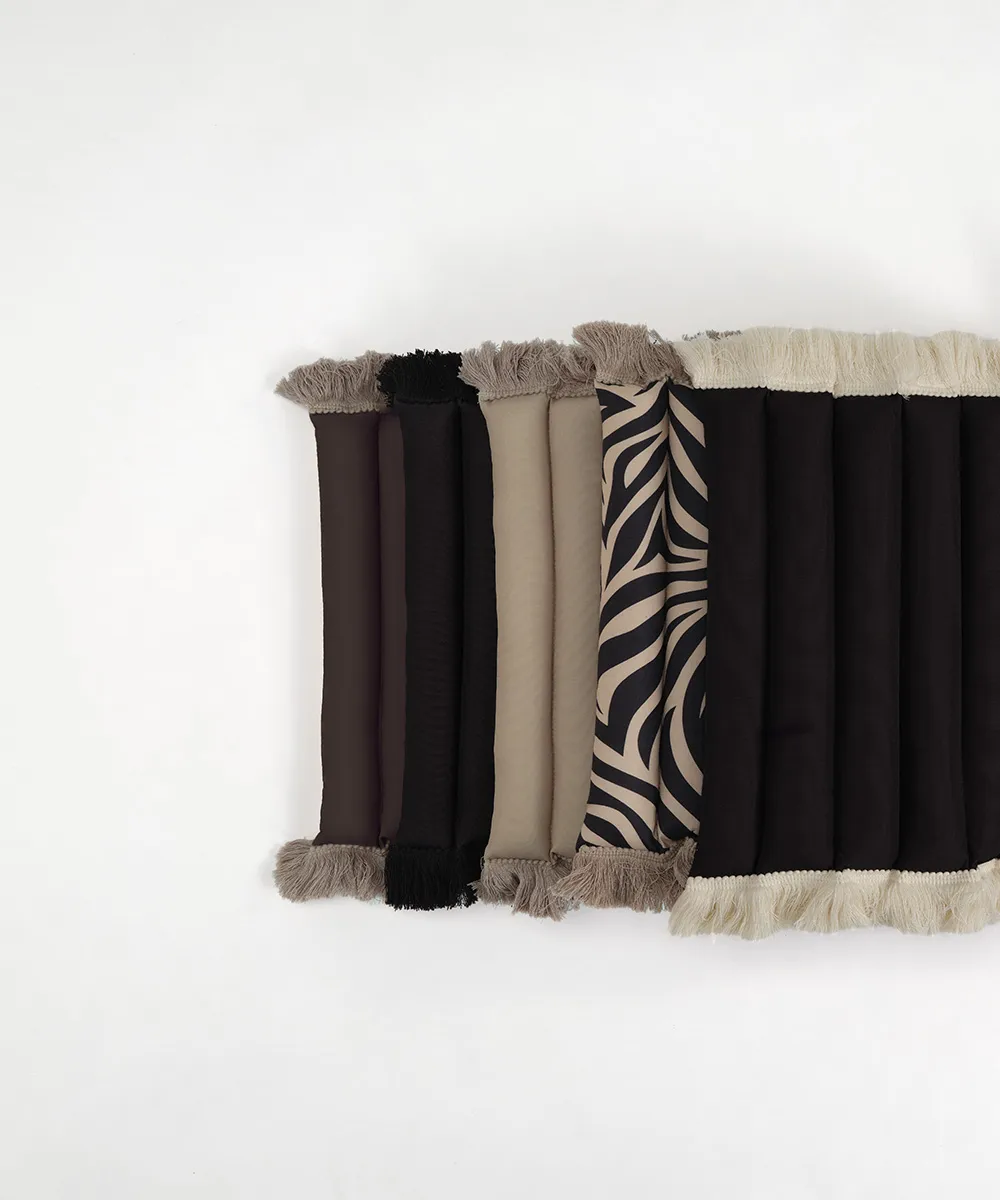 Almofada de assento Garden Glory com franjas, Preto, franja preta, 38x120 cm Garden Glory