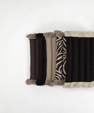 Almofada de assento Garden Glory com franjas - Preto, franja preta, 38x120 cm - Garden Glory