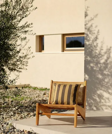 Garden Glory almofada listrada - Amarelo açafrão-castanho, 50x50 cm - Garden Glory