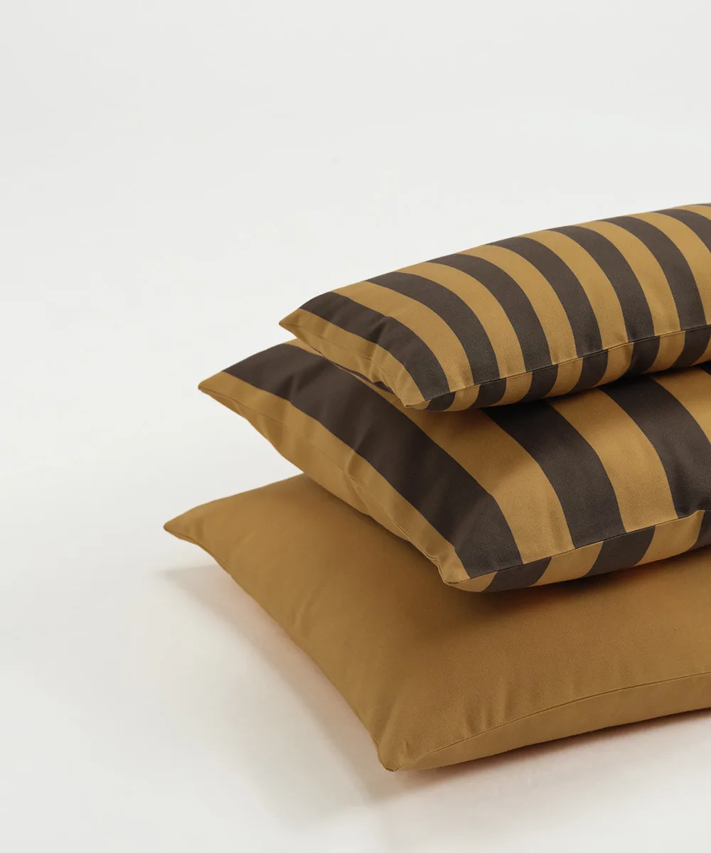 Garden Glory almofada listrada, Amarelo açafrão-castanho, 50x50 cm Garden Glory