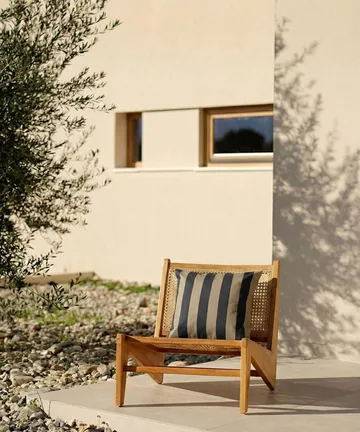 Garden Glory almofada listrada - Preto-bege, 50x50 cm - Garden Glory