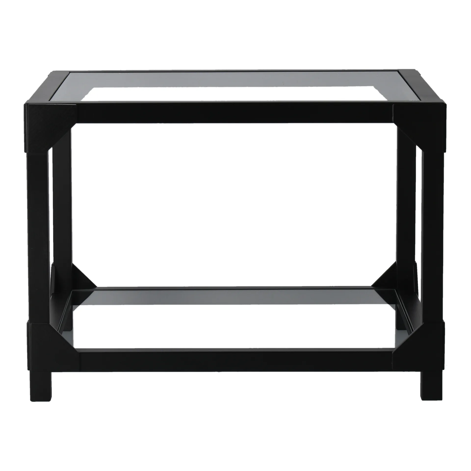 Mesa de Centro Bleck 55x55 cm vidro, Faia-preto manchado Gärsnäs