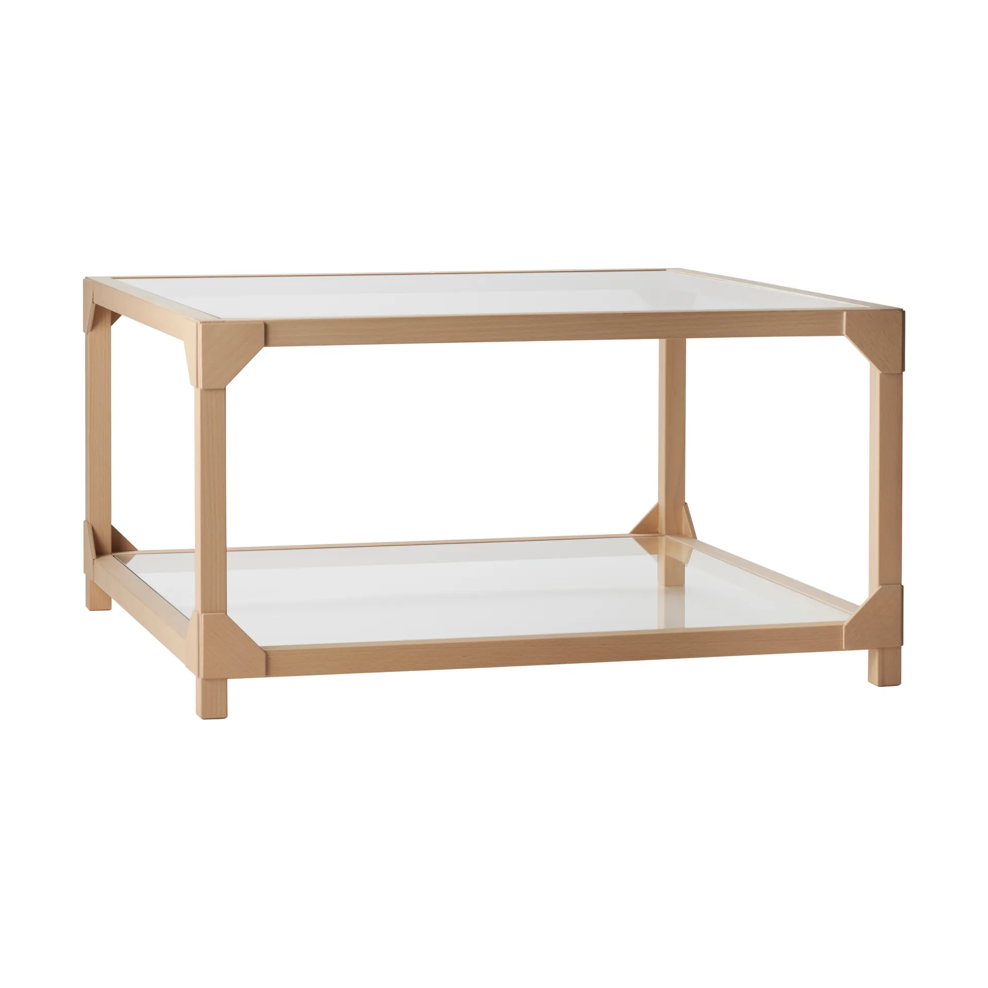 Mesa de Centro Bleck 75x75 vidro, Faia-natural Gärsnäs