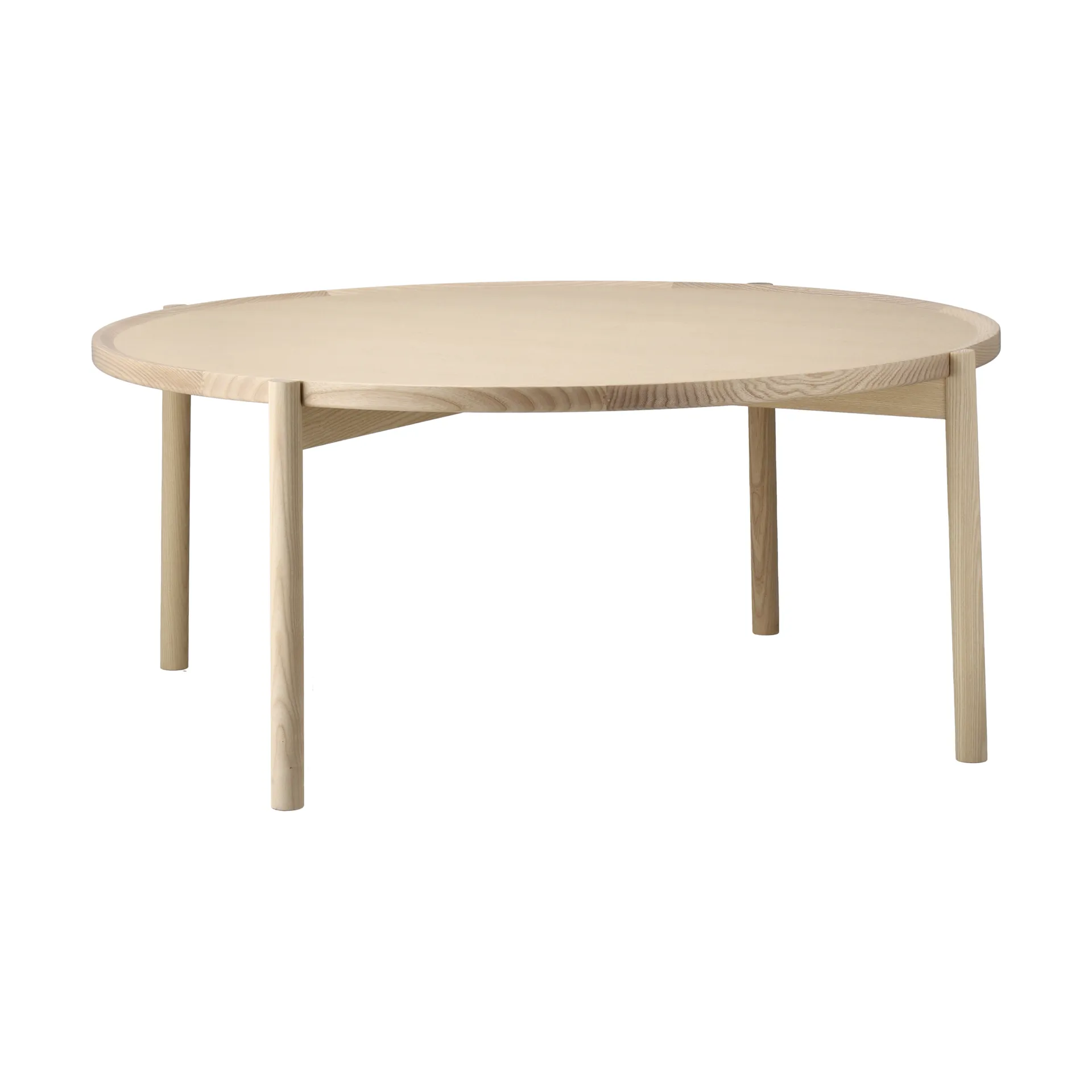 Mesa de centro Elna, freixo-branco-Ø90 cm Gärsnäs