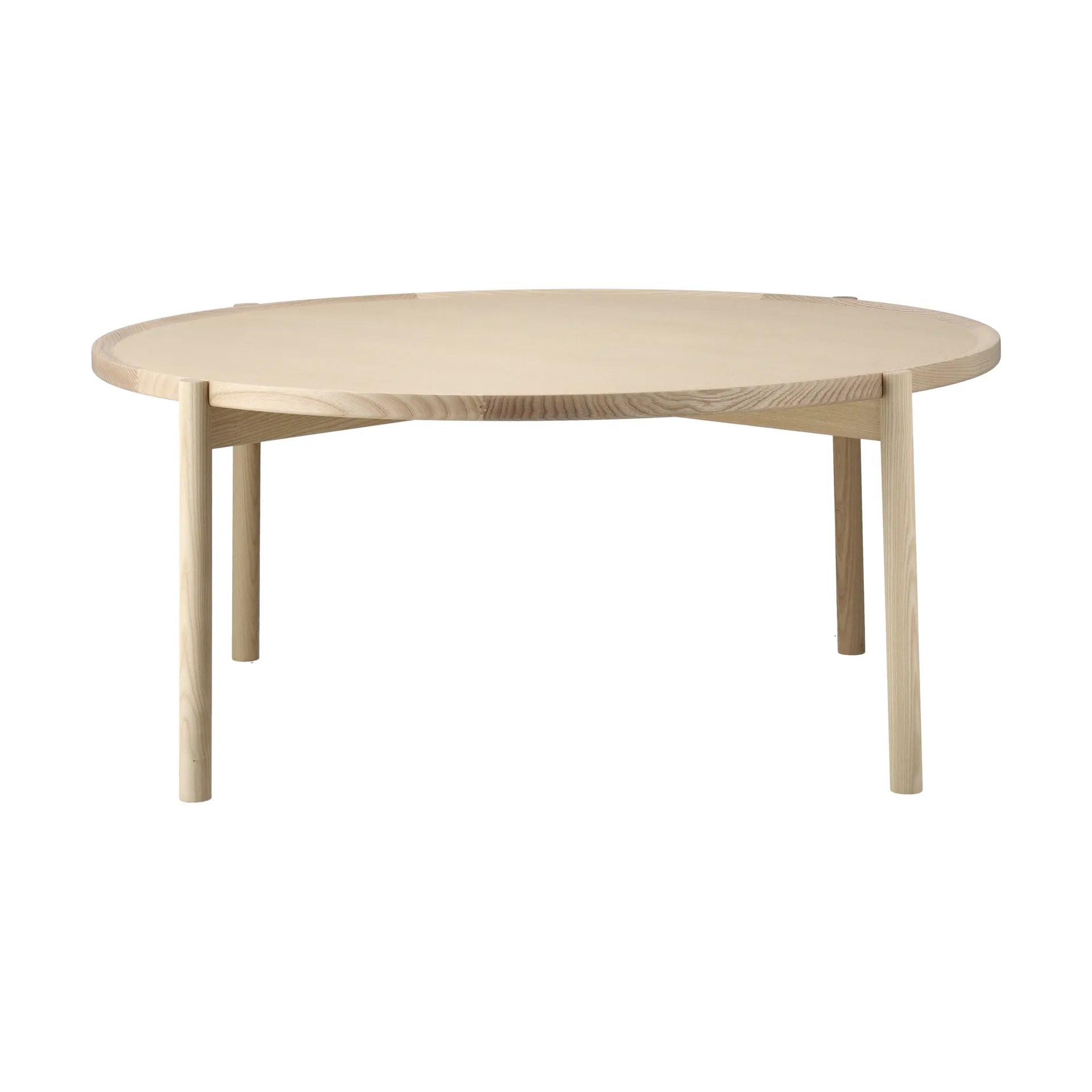 Mesa de centro Elna, freixo-branco-Ø90 cm Gärsnäs