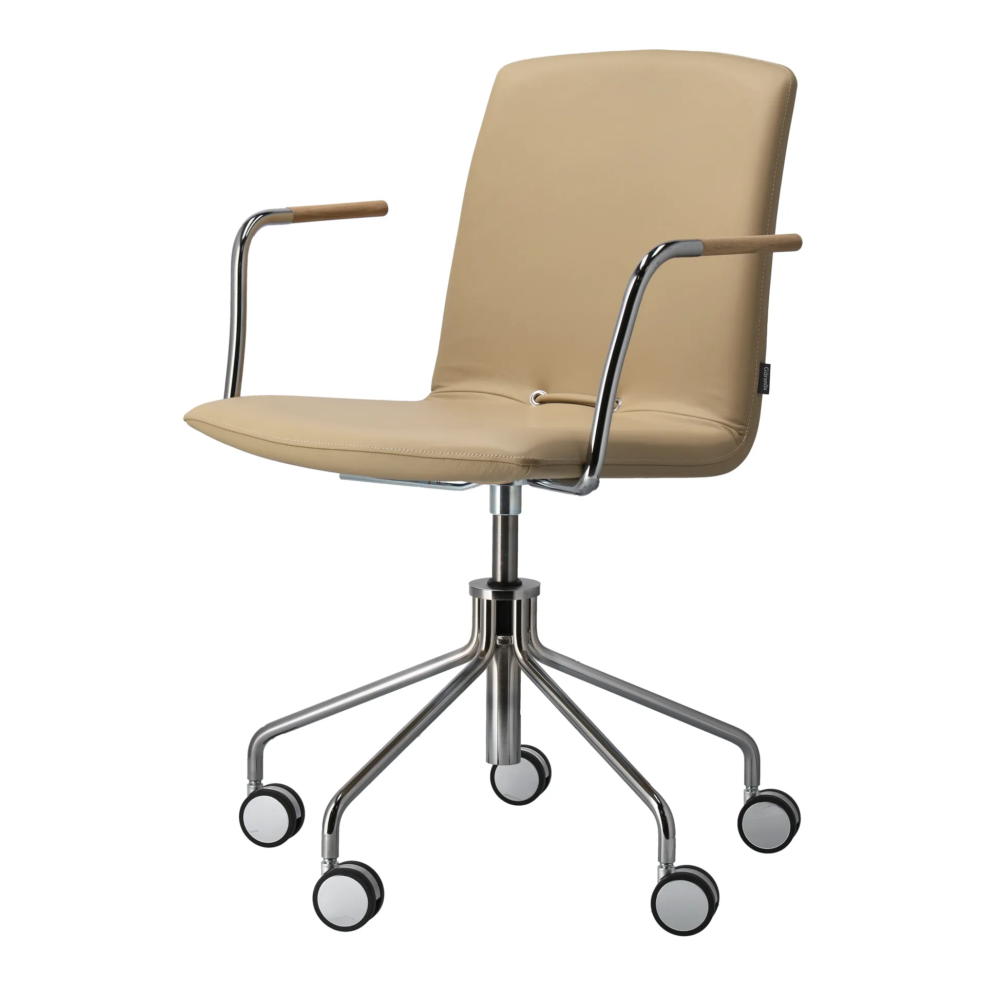 Poltrona Day com base giratória em cromo, Carvalho-natural-H&S-elmosoft 02119 Gärsnäs