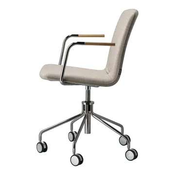 Poltrona Day com base giratória em cromo - Carvalho-natural-H&S-tecido foss 0212 - Gärsnäs