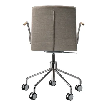 Poltrona Day com base giratória em cromo - Carvalho-natural-H&S-tecido foss 0212 - Gärsnäs
