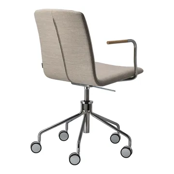 Poltrona Day com base giratória em cromo - Carvalho-natural-H&S-tecido foss 0212 - Gärsnäs