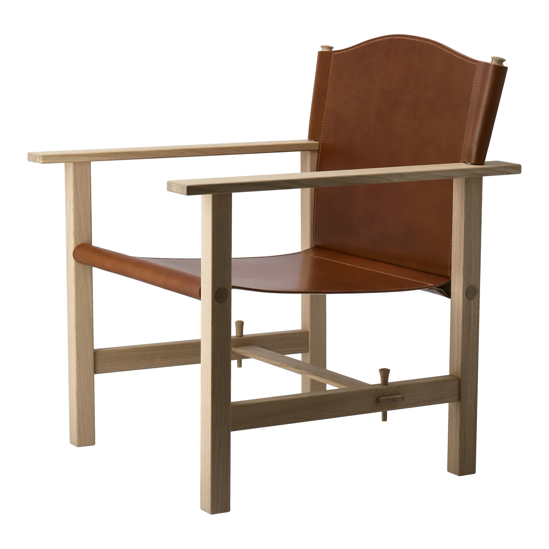 Poltrona Ferdinand, Carvalho-não-tratado-couro Tärnsjö cognac Gärsnäs