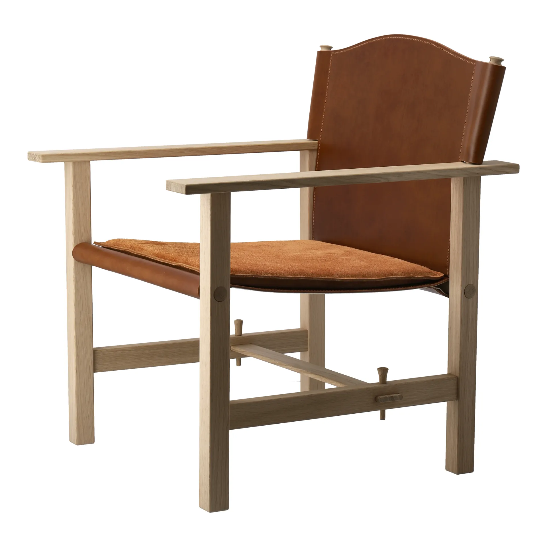 Poltrona Ferdinand, Carvalho-não-tratado-couro Tärnsjö cognac Gärsnäs