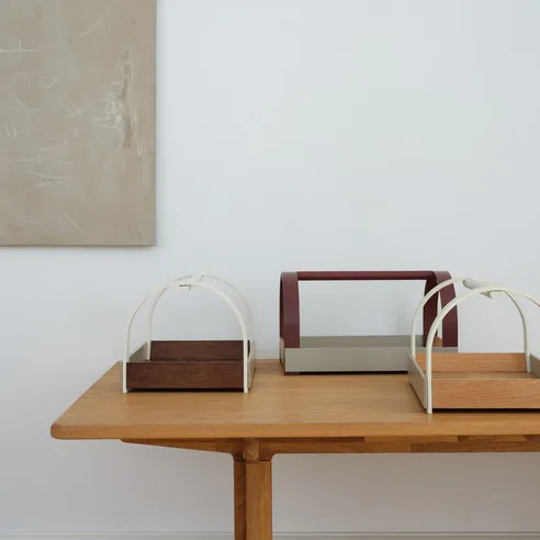 Kydo tabuleiro com pega 40,5x27x23,5 cm, Carvalho-branco bege Gejst