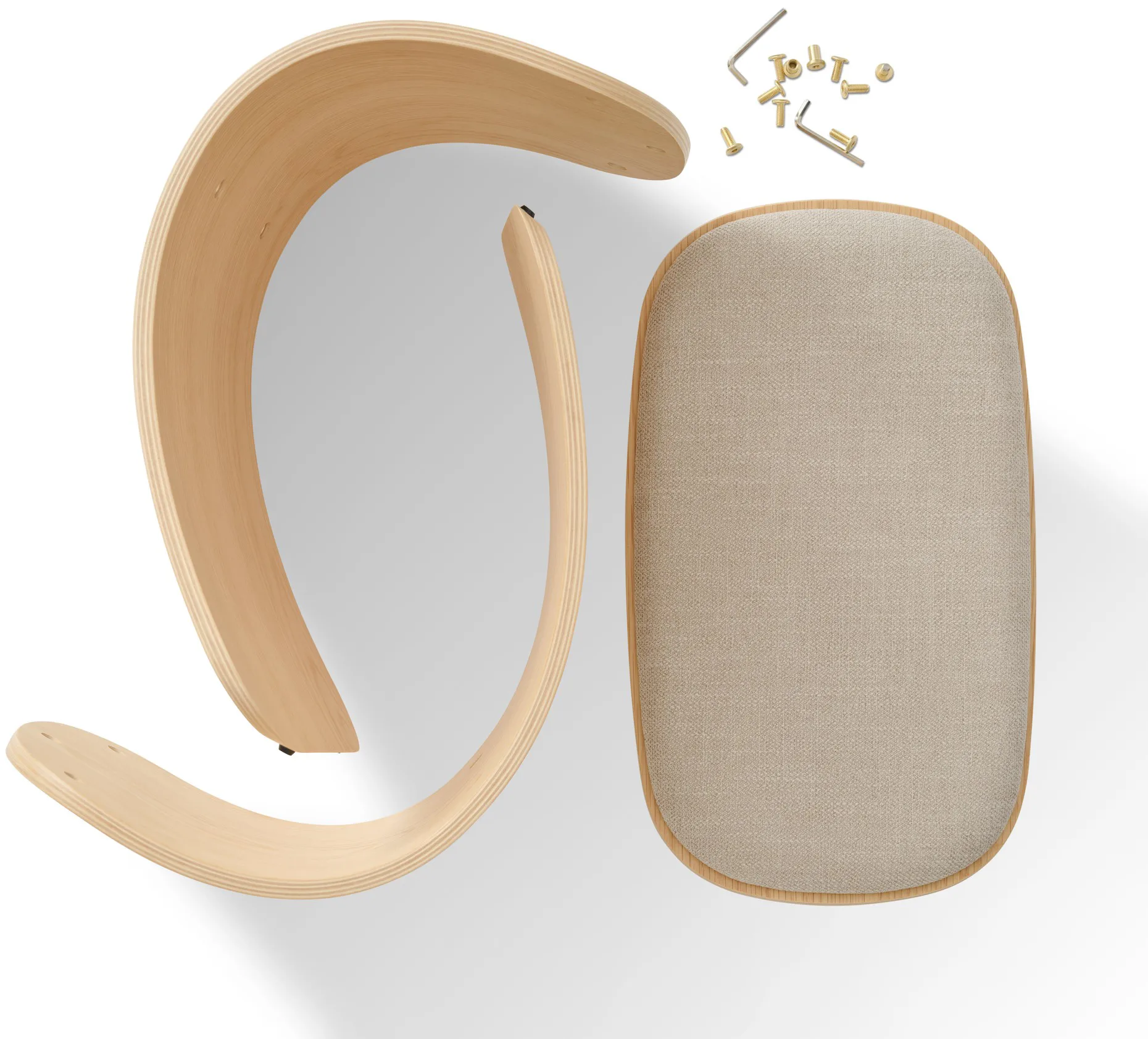 Luno banco 48x28x72 cm, Carvalho-bege têxtil Gejst